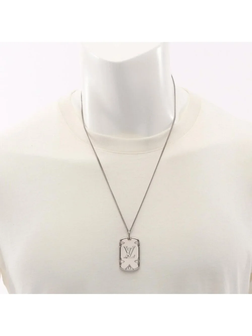 Louis Vuitton Necklace Locket Monogram Silver